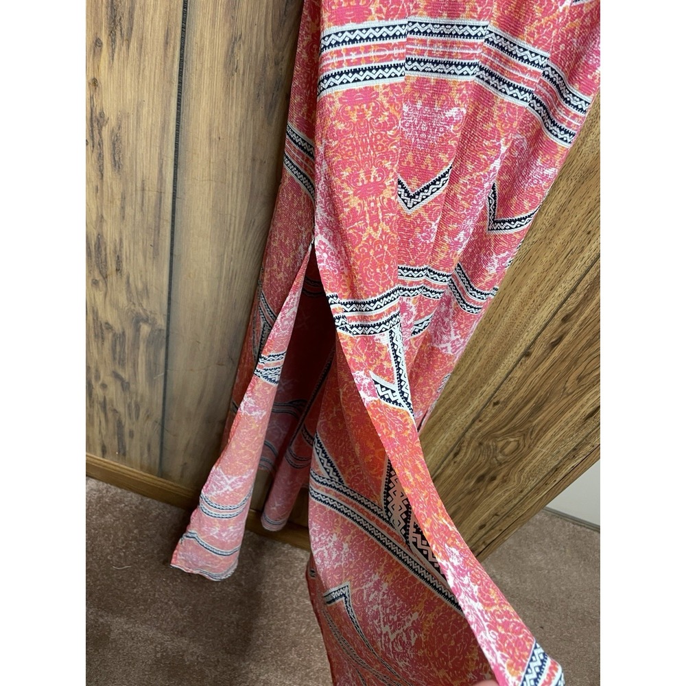 MinkPink Eastern Aztec Pink‎ Black Print Maxi Dress XS elastic waist - Picture 3 of 8